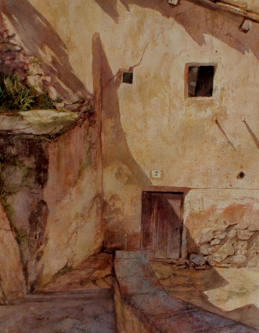 CHERYL CRISS Fine Art Gallery ORIGINAL watercolor New Mexico Dwelling was $3800 - 4