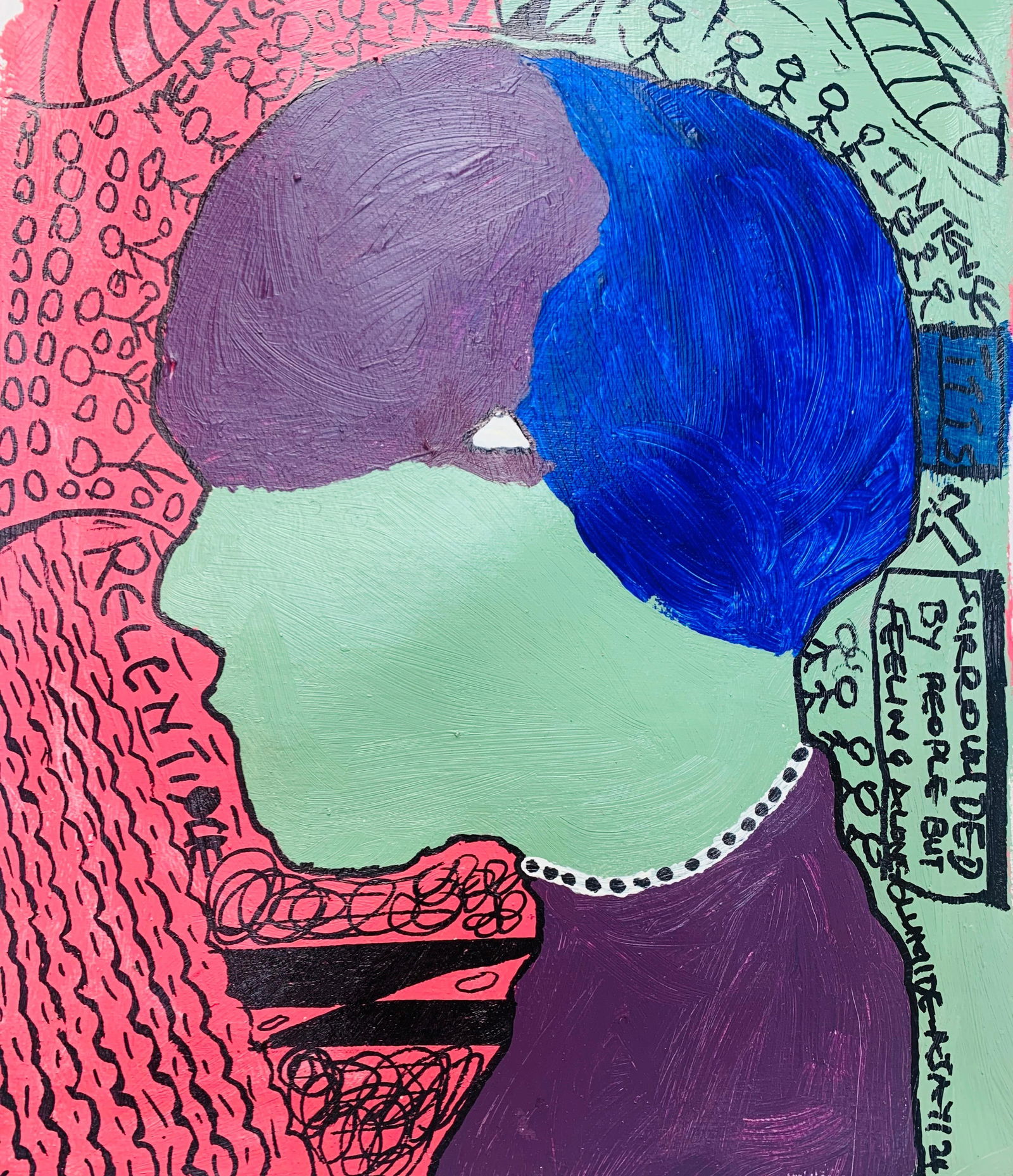 Olumide Ajayi, Relentique - 21st Century, Contemporary, Abstract, Miniature, Emotions, Colors, 2024 - 8