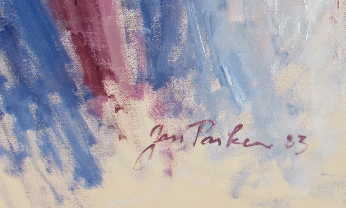 JAN PARKER (British born 1941) Portrait of a Man, 36" x 23-1/2" oil painting - 4