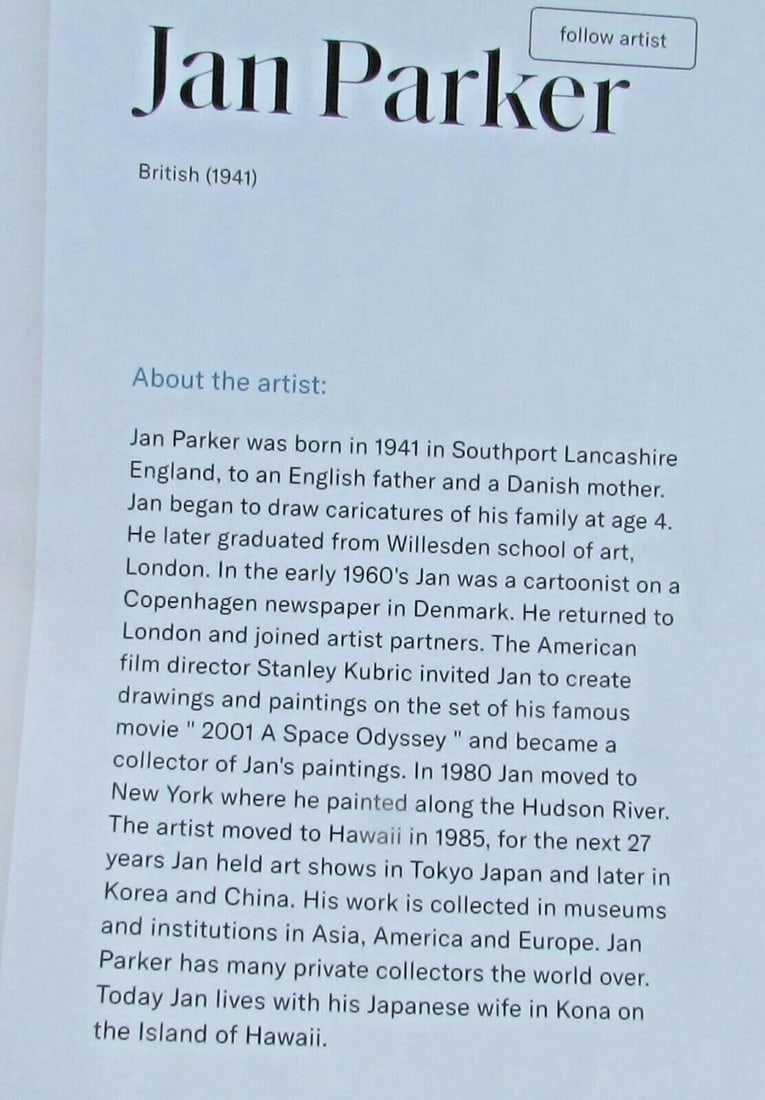 JAN PARKER (British born 1941) Portrait of a Man, 36" x 23-1/2" oil painting - 7