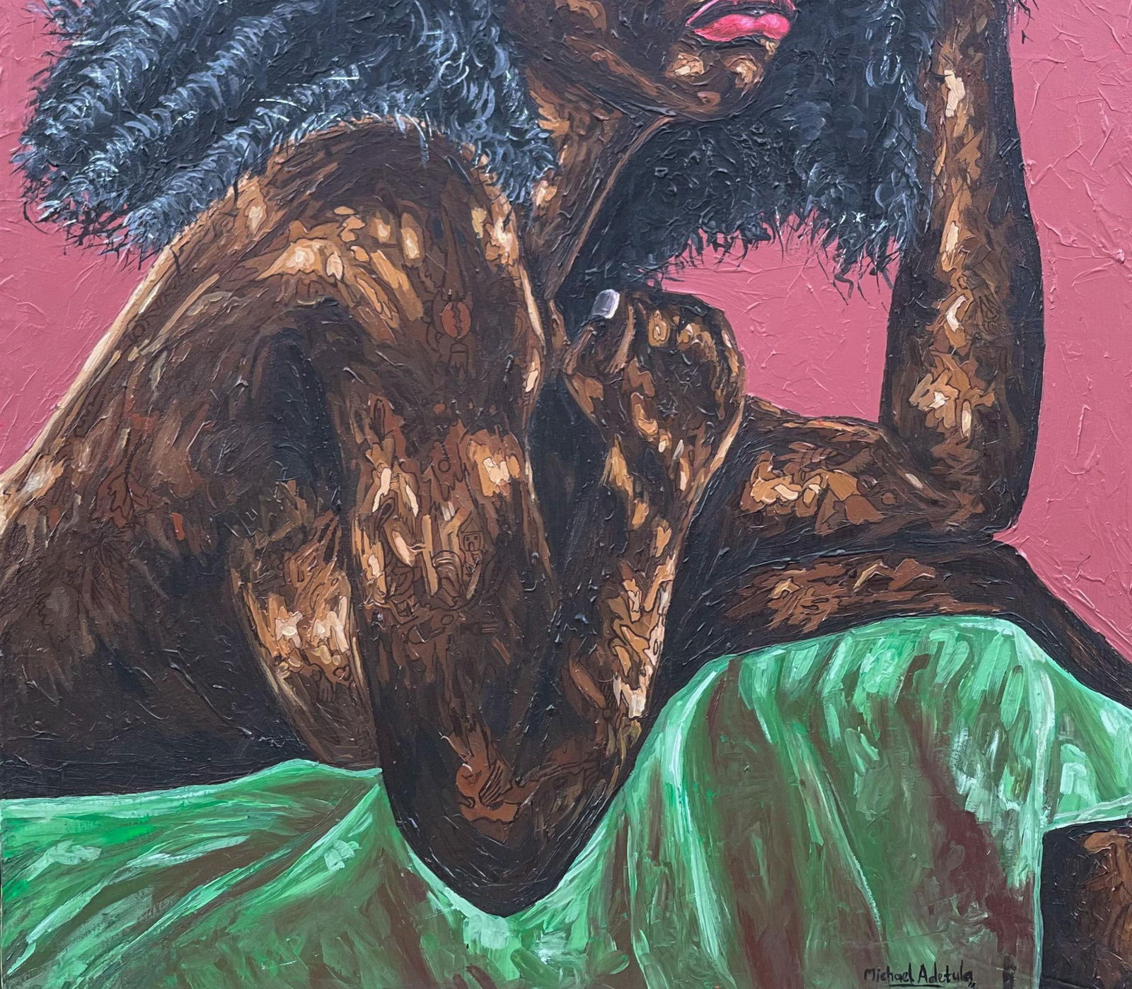 Michael Adetula, Unraveling - 21st Century Contemporary, Figurative Portrait, Woman, Modern, 2024 - 2