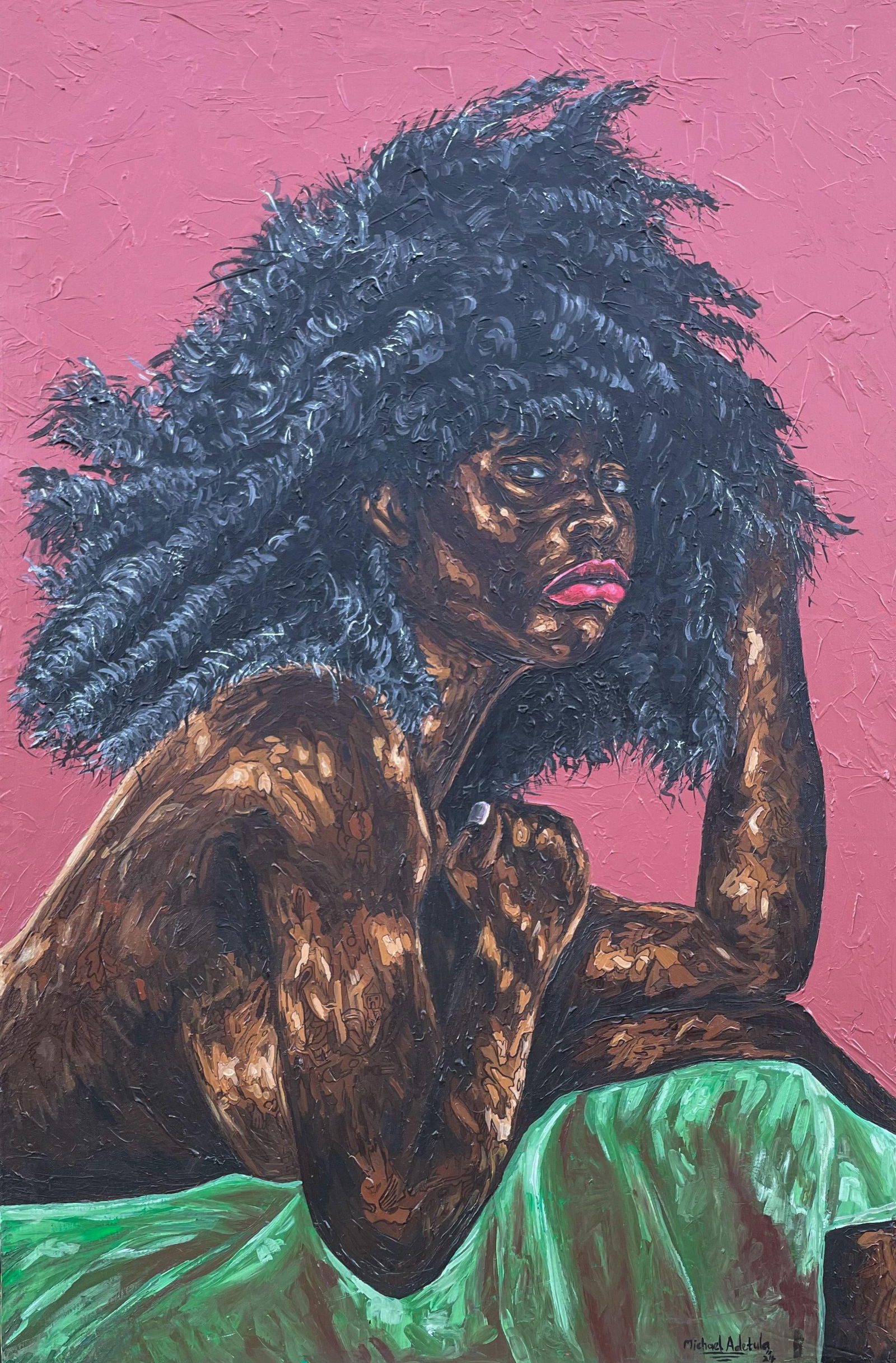 Michael Adetula, Unraveling - 21st Century Contemporary, Figurative Portrait, Woman, Modern, 2024 - 4