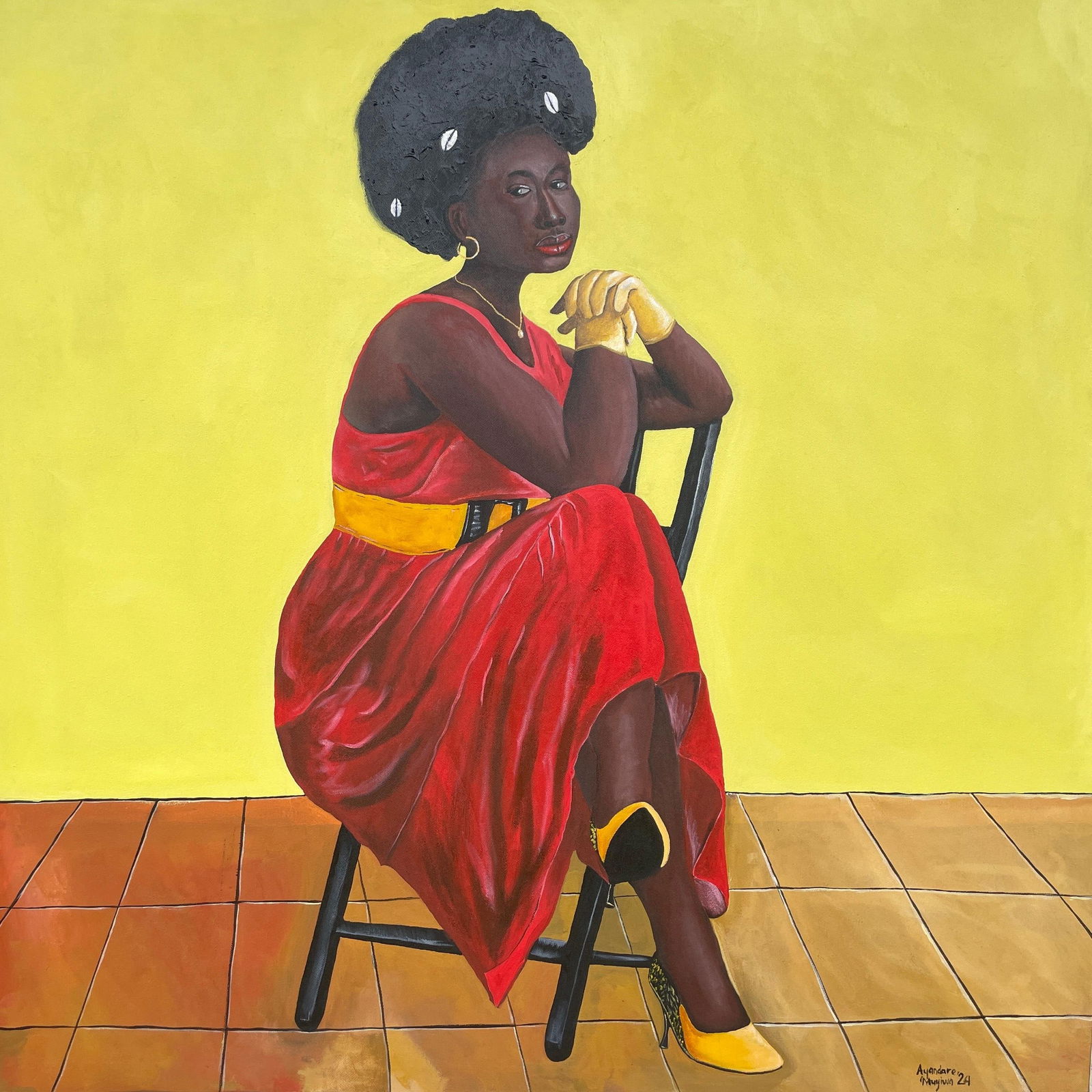 Ayandare Adeniran Ayanmuyiwa, Ireti (Hope) - 21st Century, Contemporary, Figurative Portrait of - 4