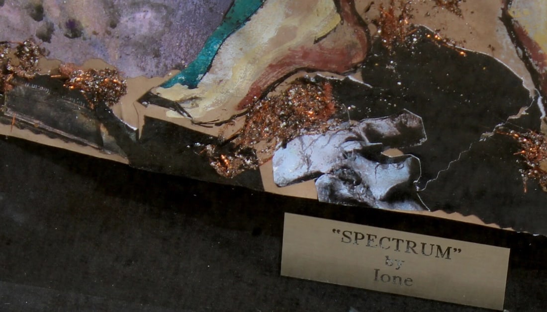 IONE CITRIN Modernist Mixed Media Skeleton Figures in Custom Metal Frame was $7k - 7