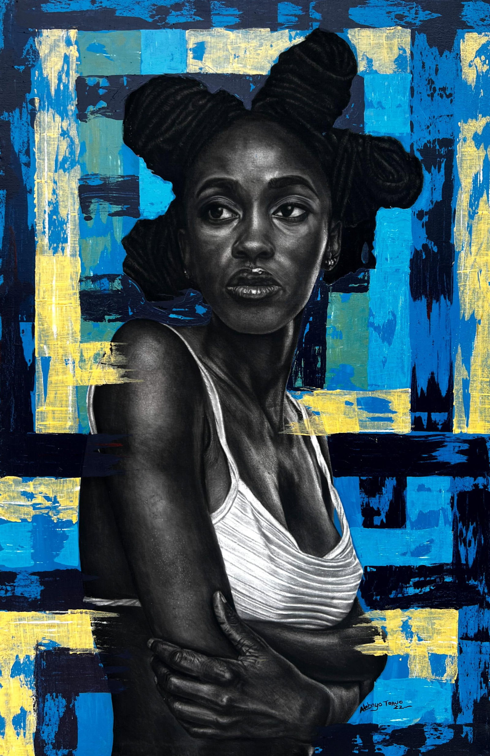 Adebayo Taiwo, Unbroken -21st Century, Contemporary, Figurative Portrait, Africa, Women, Hair, 2022 - 8