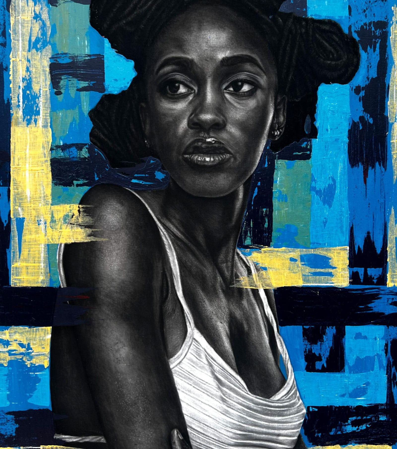 Adebayo Taiwo, Unbroken -21st Century, Contemporary, Figurative Portrait, Africa, Women, Hair, 2022 - 3