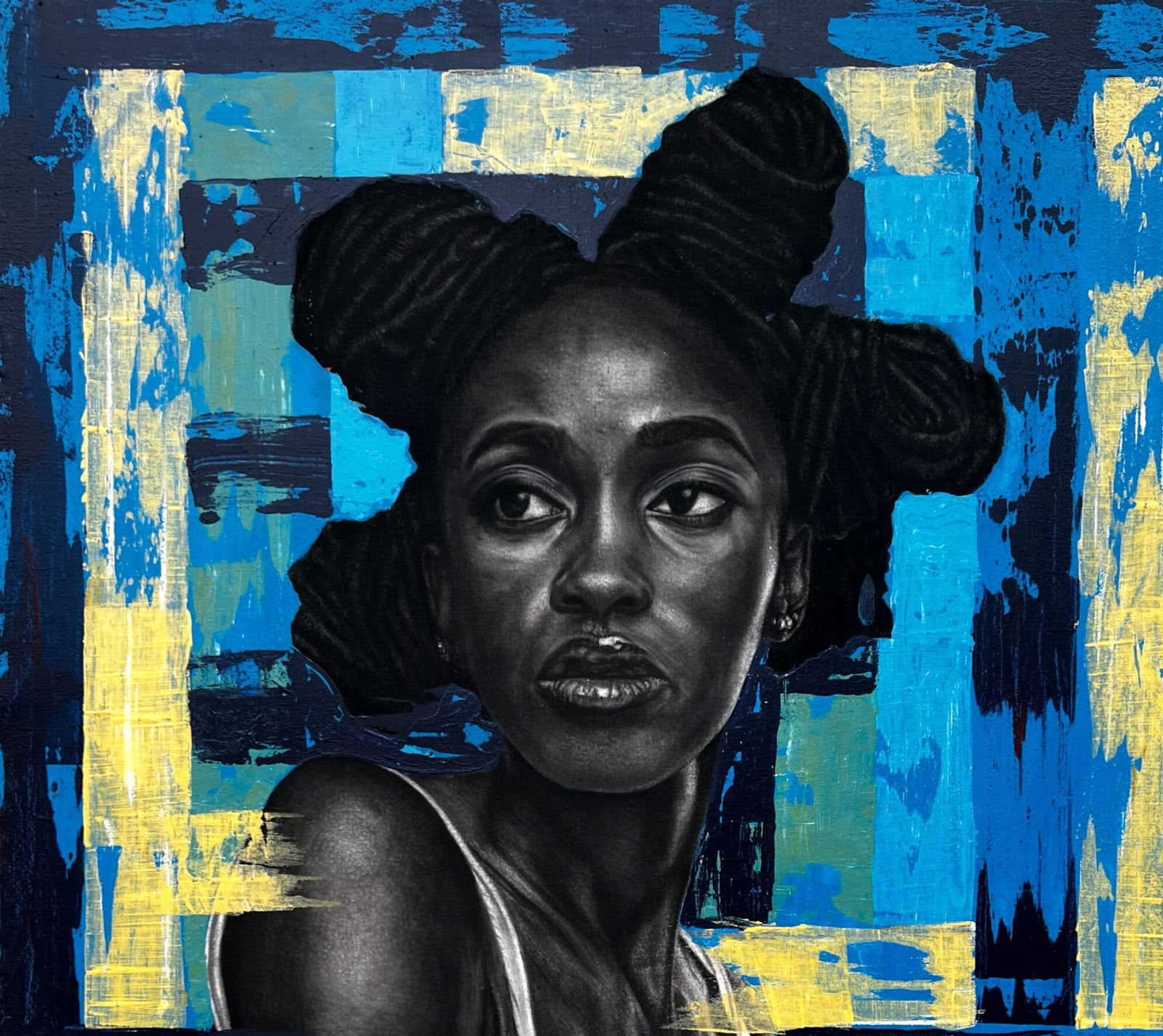 Adebayo Taiwo, Unbroken -21st Century, Contemporary, Figurative Portrait, Africa, Women, Hair, 2022 - 5