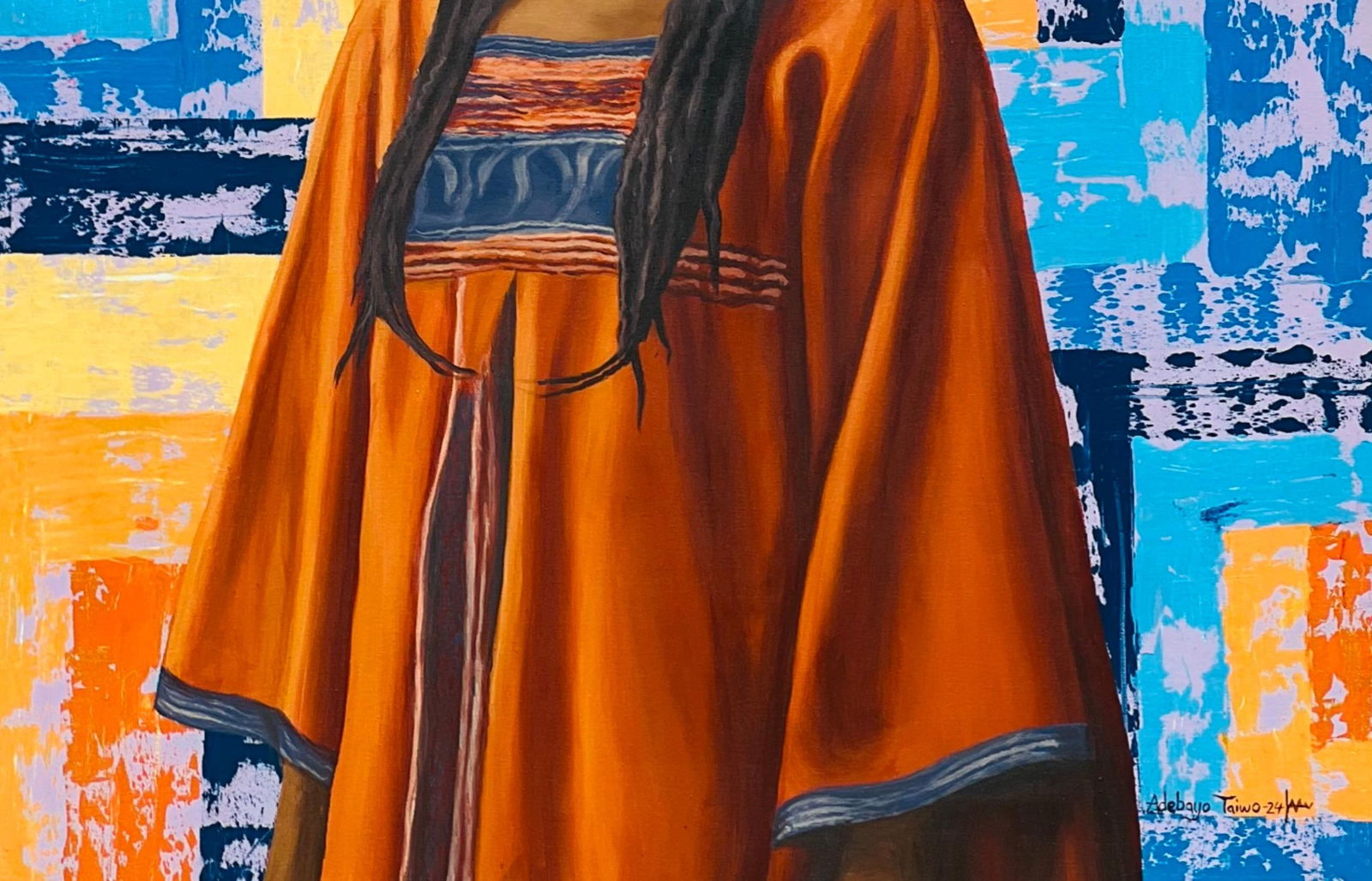 Adebayo Taiwo, Peaceful Haven -21st Century, Contemporary, Figurative Portrait, Women, Colorful, - 10