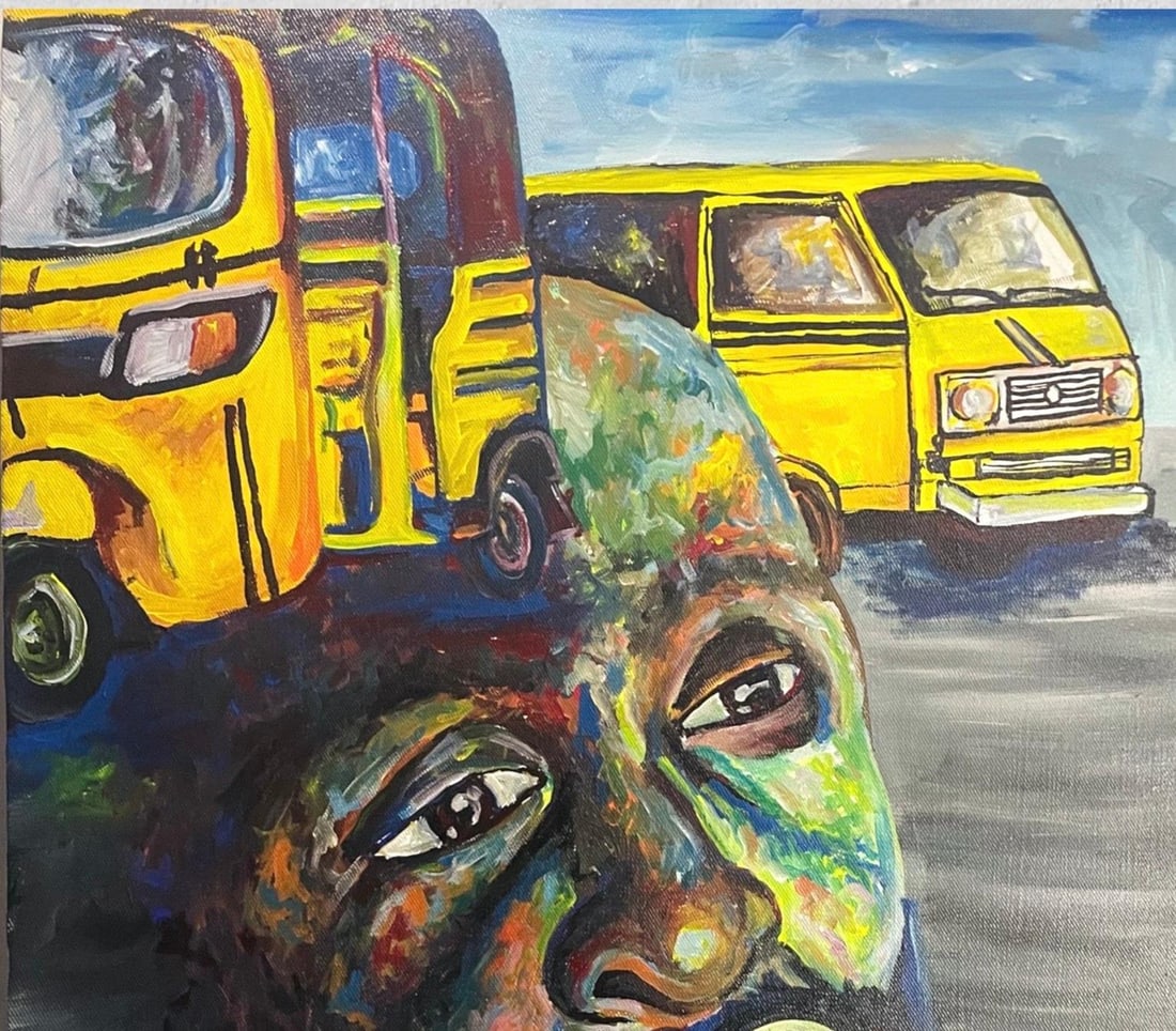 Odesola Idowu, Livelihood Survival - 21st Century, Contemporary, Figurative Portrait, Men, Bus, 2024 - 9