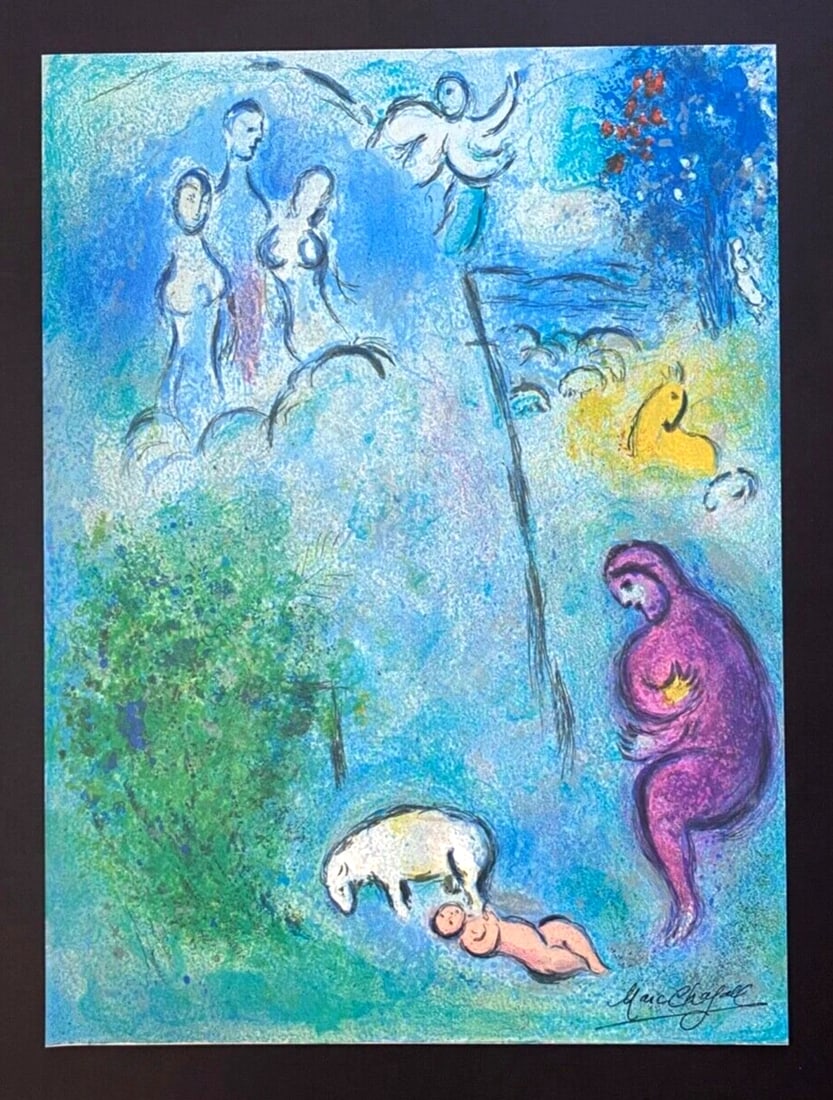 MARC CHAGALL + 1977 BEAUTIFUL SIGNED PRINT FRAMED - 3