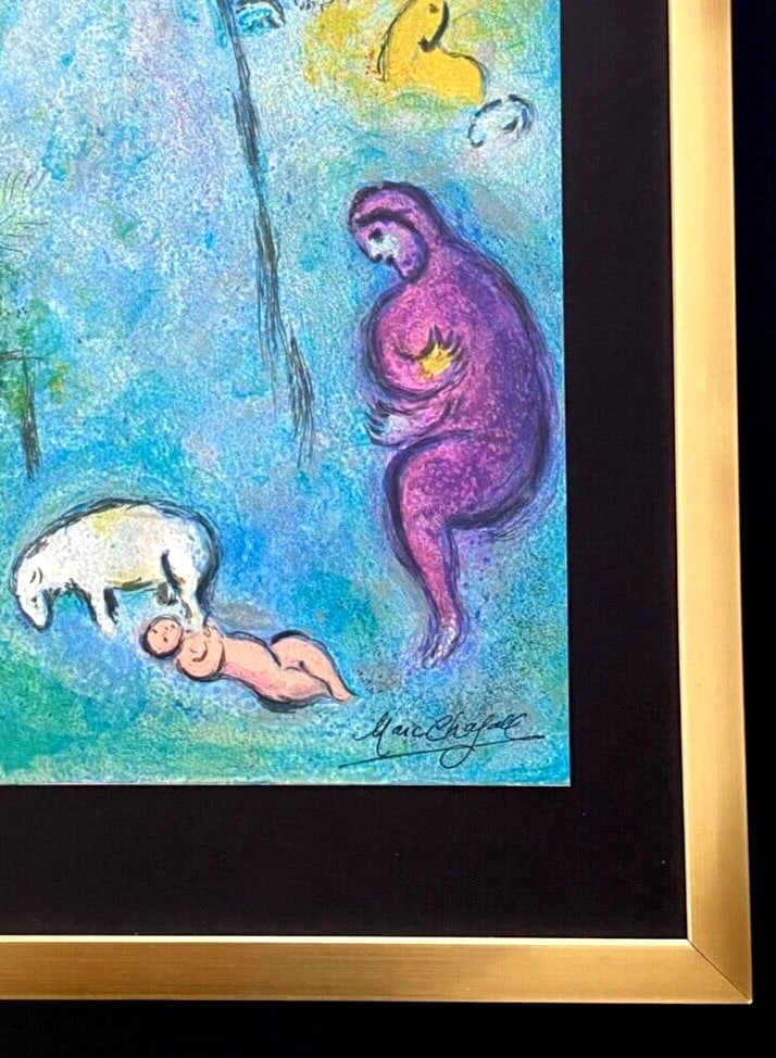 MARC CHAGALL + 1977 BEAUTIFUL SIGNED PRINT FRAMED - 4