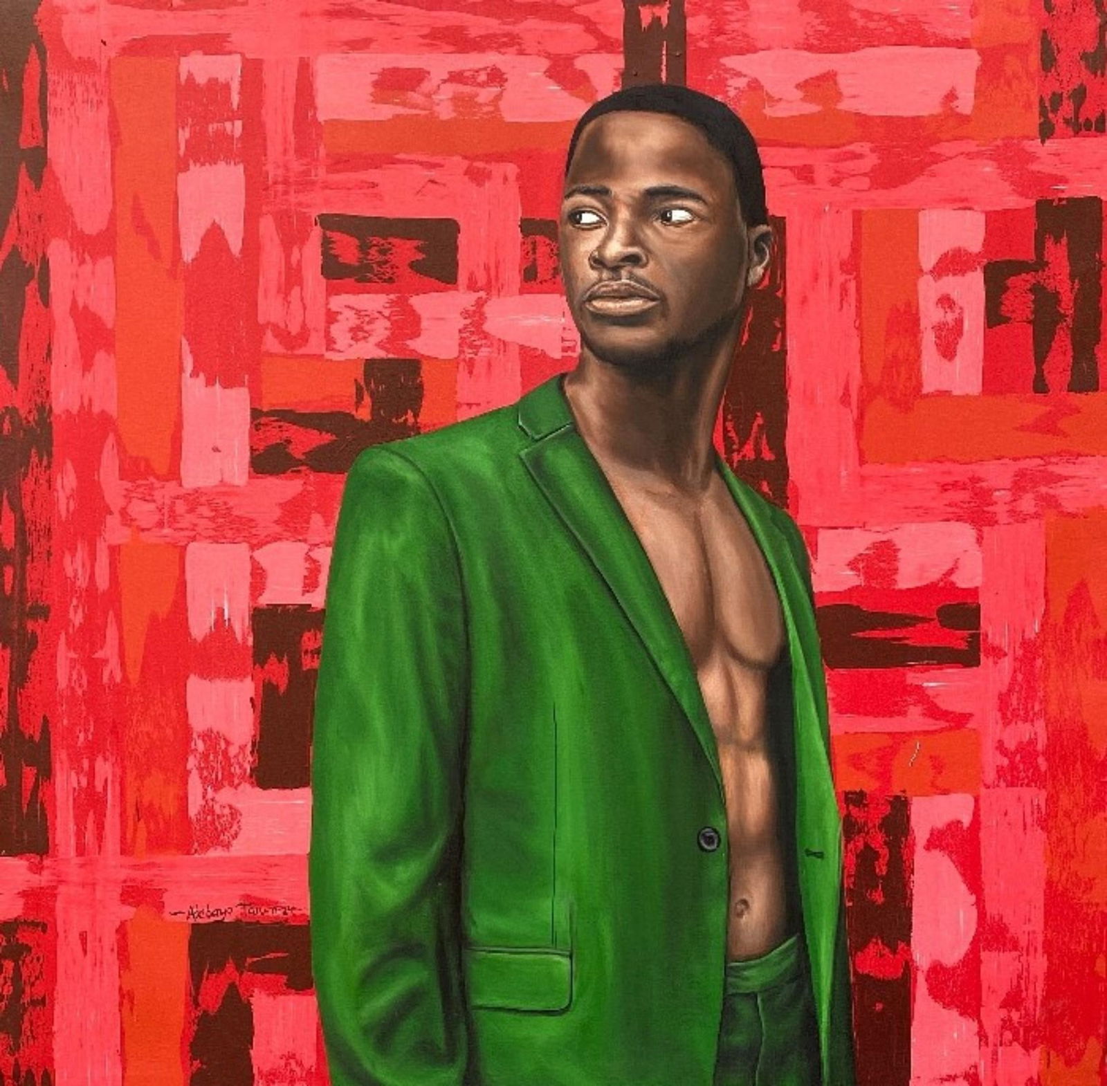 Adebayo Taiwo, Chaos and Elegance -21st Century, Contemporary, Figurative Portrait, Men, Love, 2023 - 9