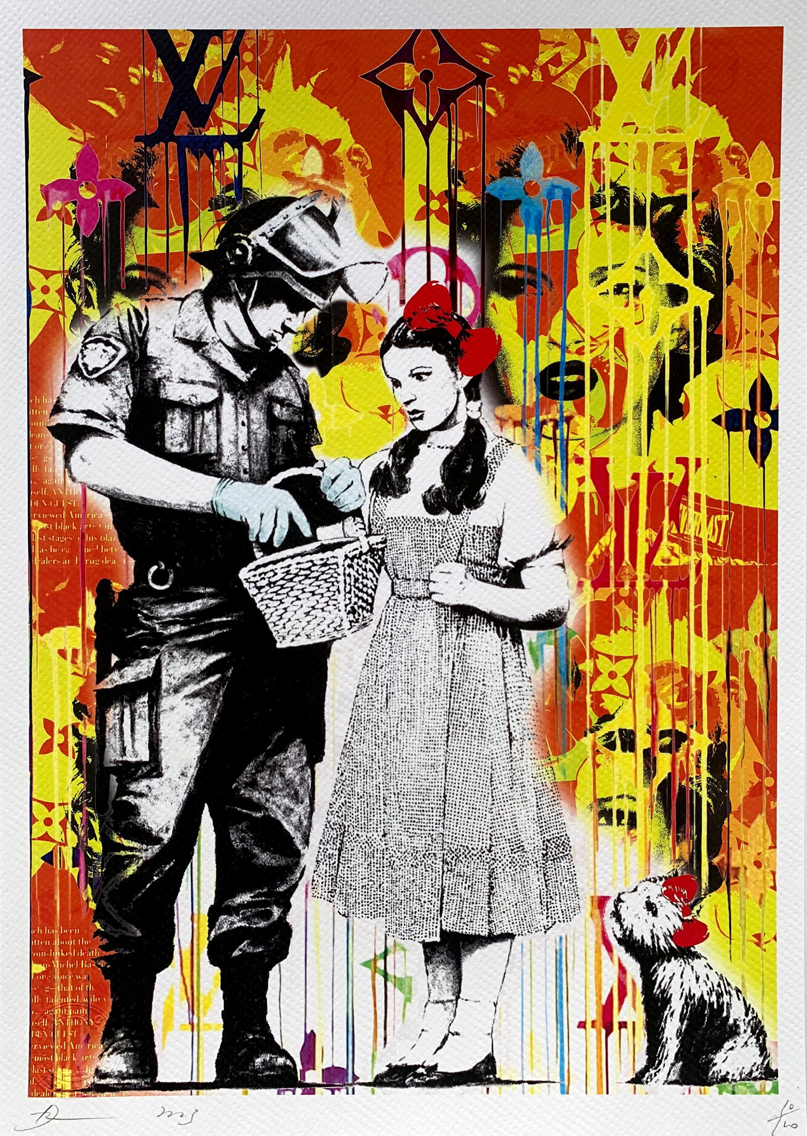 Death NYC Banksy Basket: Title:Death NYC Banksy Basket Date/Period:21st Century Materials:Giclee on Fine art 300 gsm paper Size:17 3/4 x 12 1/2 inches Description:Artist: Death NYC, limited edition giclee on paper, out of edd