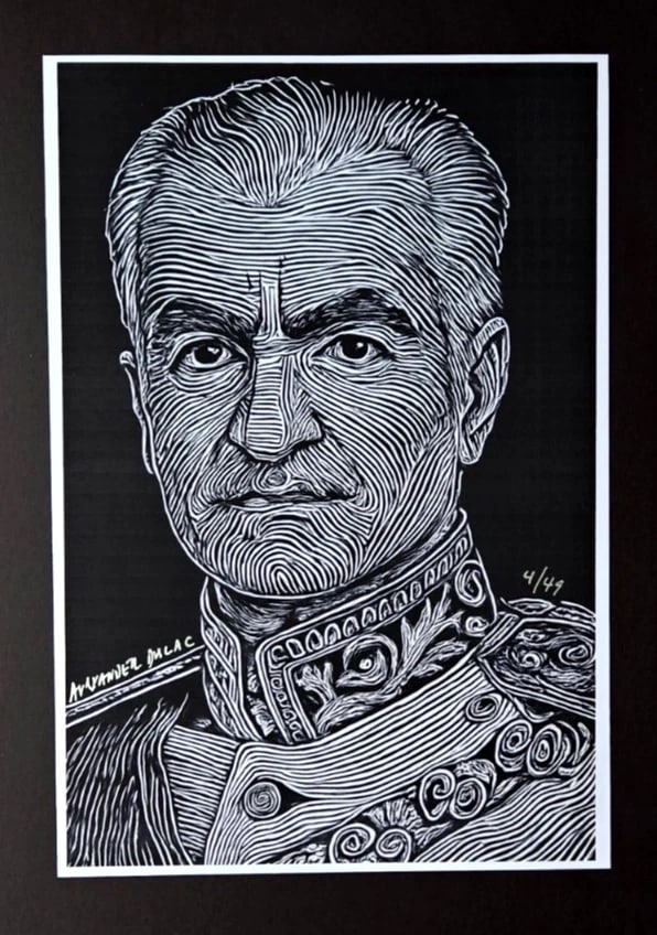 SHAH OF IRAN + Hand Signed Authentic Print by Alexander Dulac Edition of 49 COA - 4