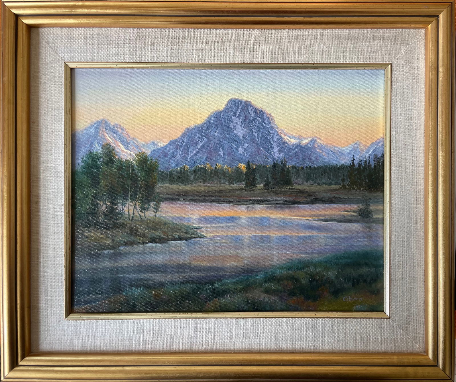 Mount Moran: Artist: Garth ObornTitle:Mount MoranDescription:G. Robinson Oborn is an American Postwar & Contemporary artist who was born in 1949. Oborn is an artist known for his landscape paintings, particularly