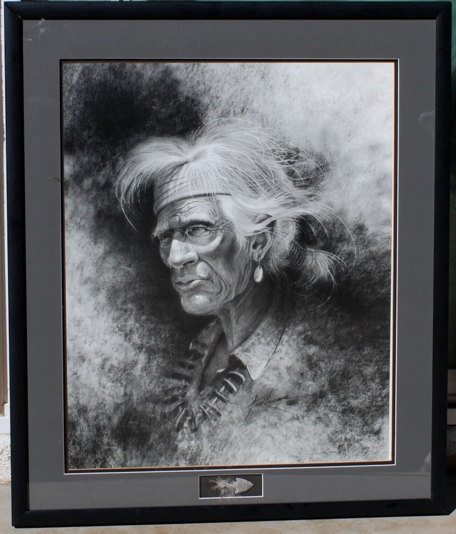 FRED LUCAS Lithograph Portrait of an Indian "Navajo Singer" 85/500 (1 of 6)