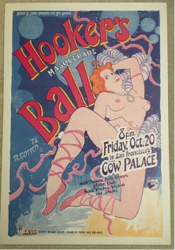 R.Gotsch, (American, ) "Hooker's Ball" 1978: Title:R.Gotsch, (American, ) "Hooker's Ball" 1978 Description:Original lithograph in colors Printed at T.Lautrec, San FranciscoDimensions:Size: Size: 19 ? X 29 Reserve: $75.00 Shipping:Domestic: