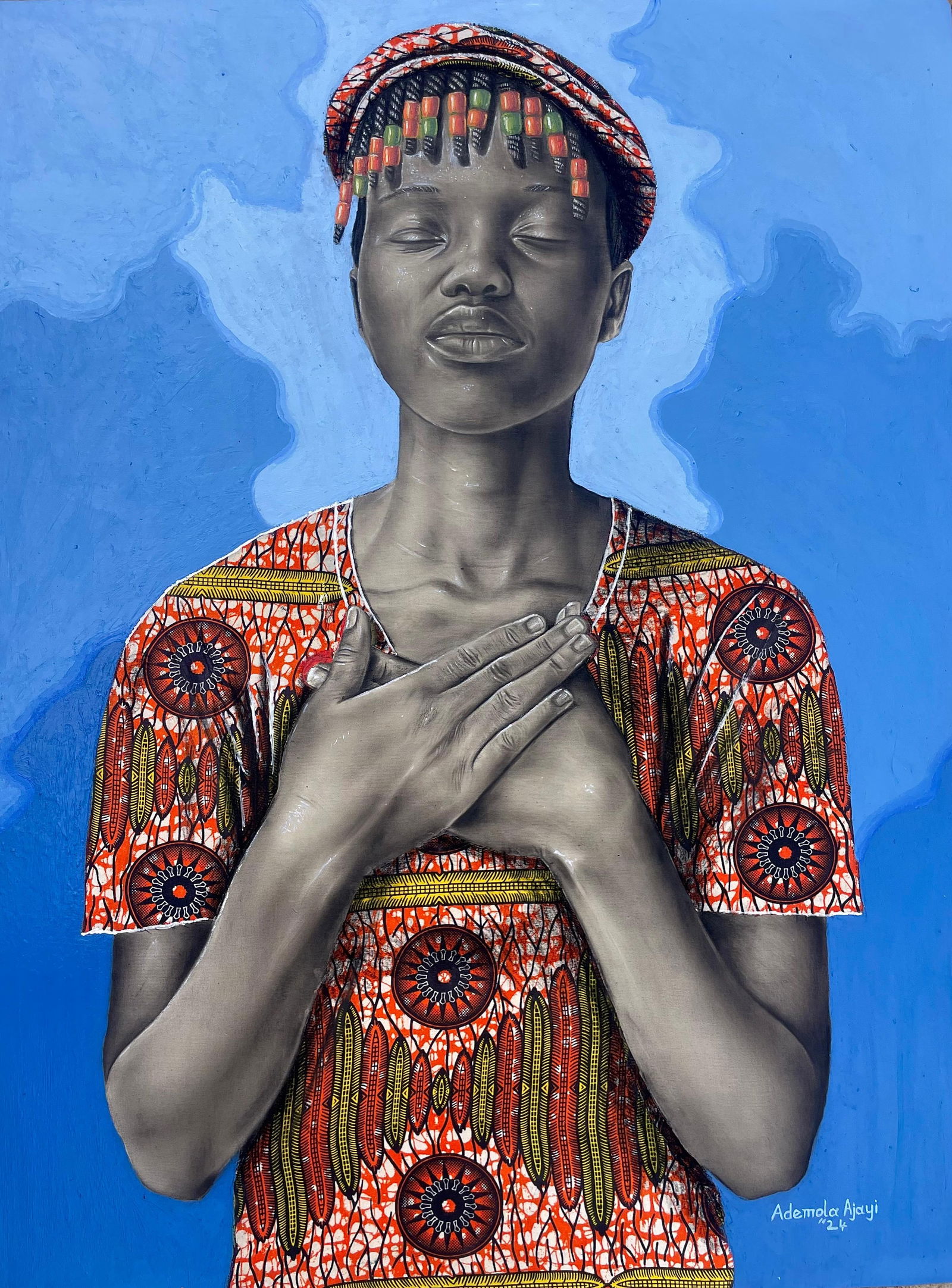 Ademola Clement Ajayi, Tranquility -21st Century, Contemporary, Figurative Portrait, Africa Women - 4