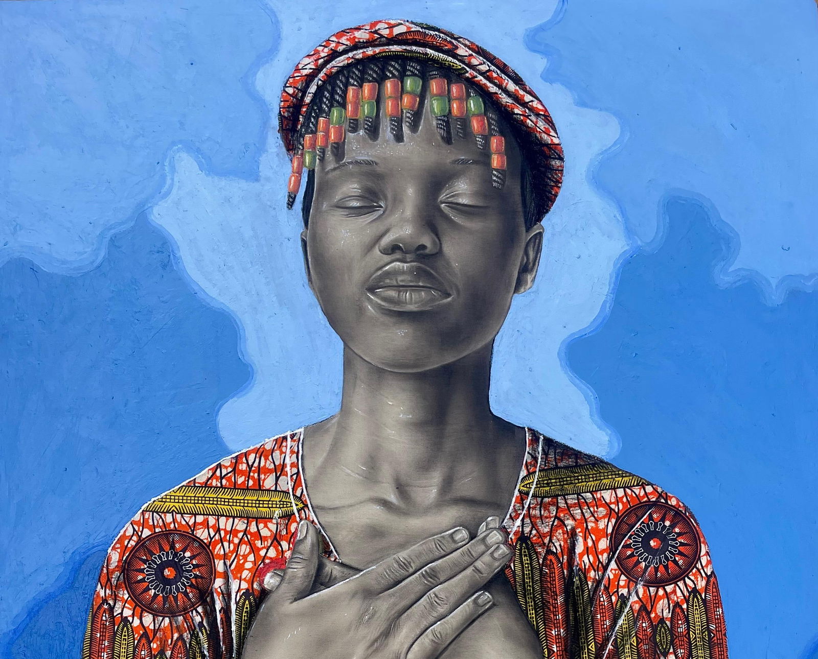 Ademola Clement Ajayi, Tranquility -21st Century, Contemporary, Figurative Portrait, Africa Women - 5