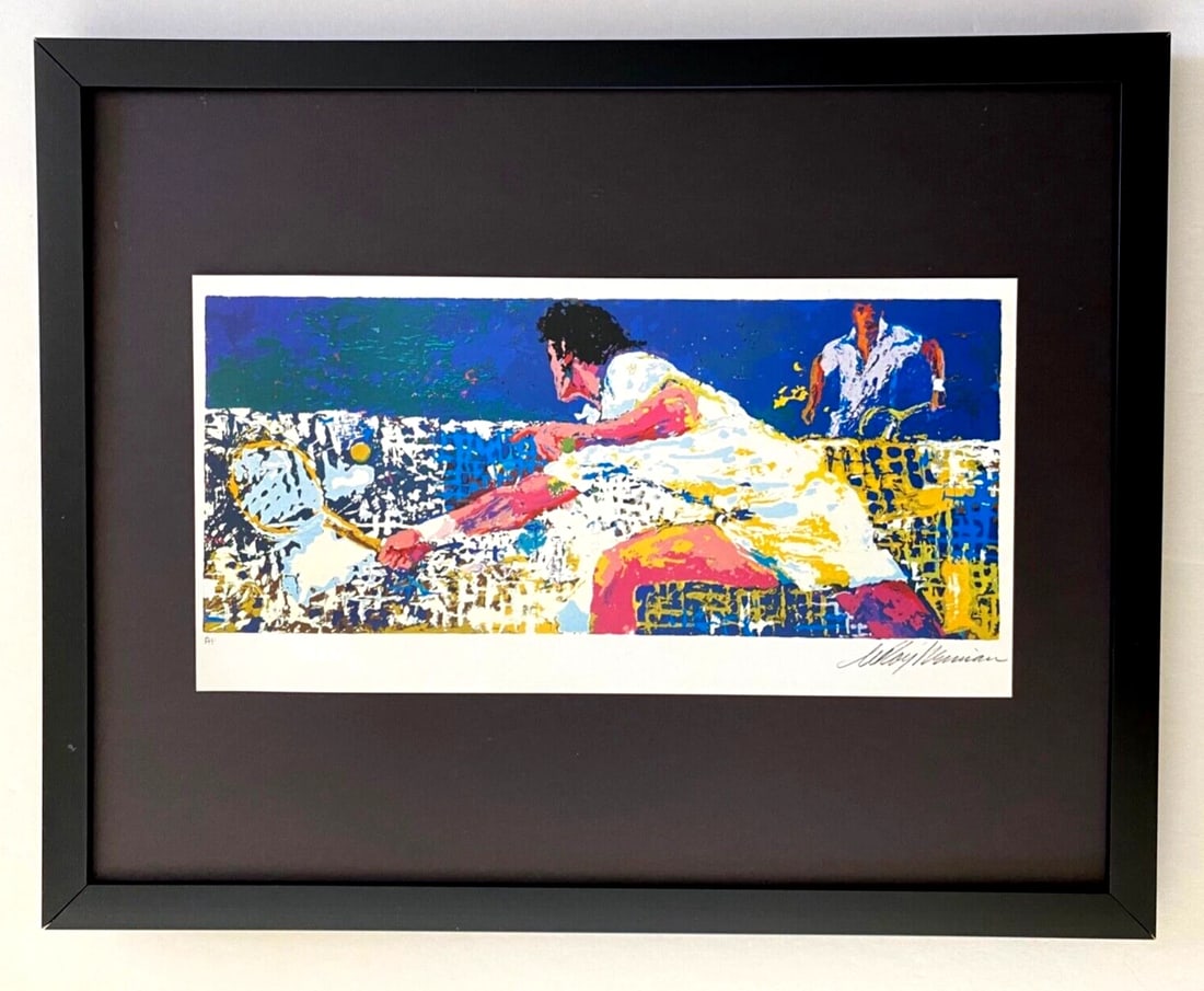 LeRoy Neiman " Tennis " Signed Pop Art Mounted and with New Frame (1 of 3)