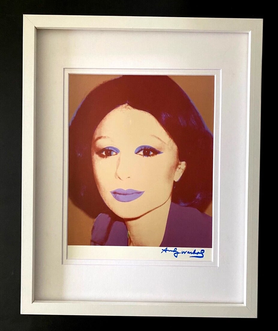 ANDY WARHOL + RARE 1984 SIGNED FARAH DIBAH PRINT MATTED AND FRAMED (1 of 3)