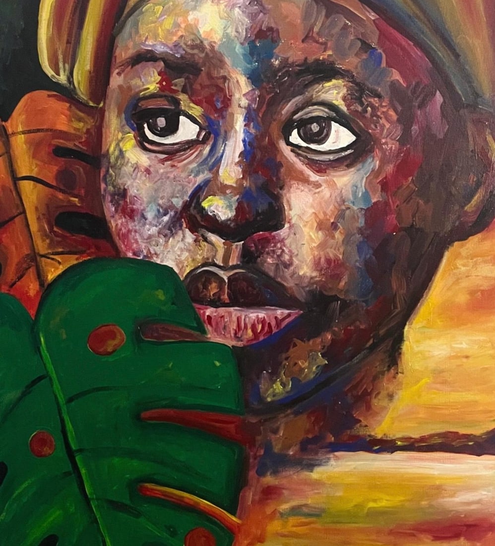 Odesola Idowu, Reflection 1 - 21st Century, Contemporary, Figurative Portrait, Women, Plant, 2024 - 3