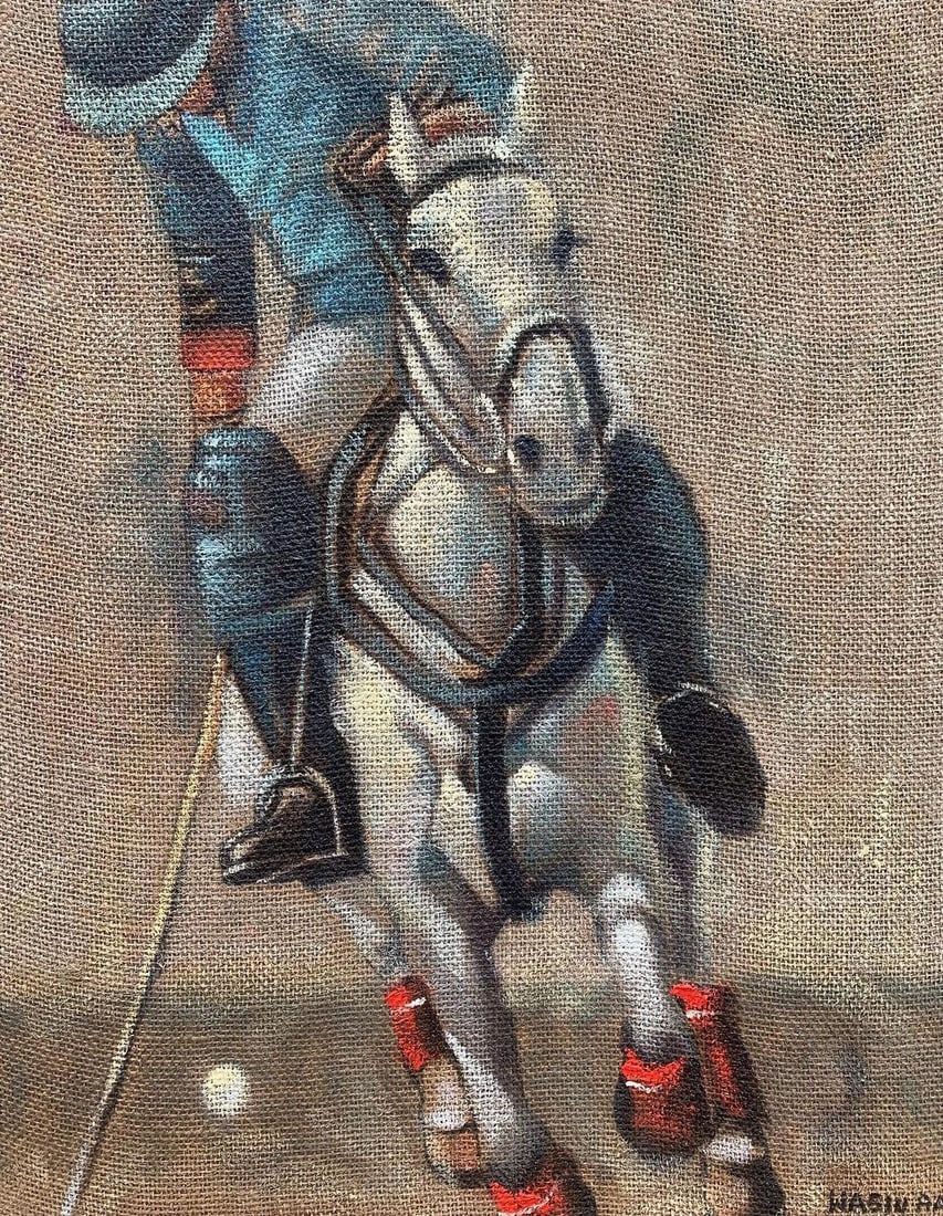 Wasiu Adelakun, On Defense - 21st Century, Contemporary, Figurative Portrait, Horse Rider, Sport, - 4
