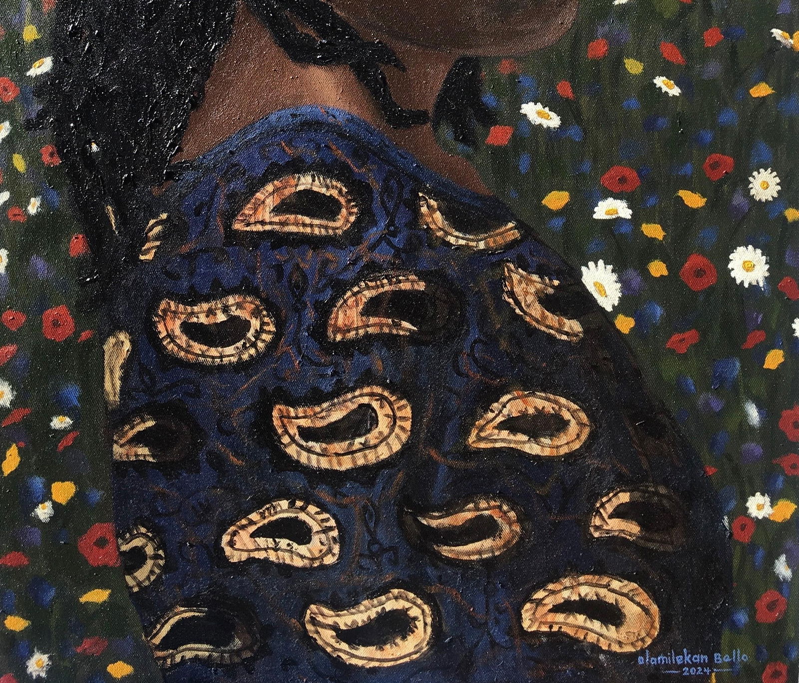 Olamilekan Bello, Mature Lady - 21st Century, Contemporary, Figurative Portrait, Women, Nature, 2024 - 2