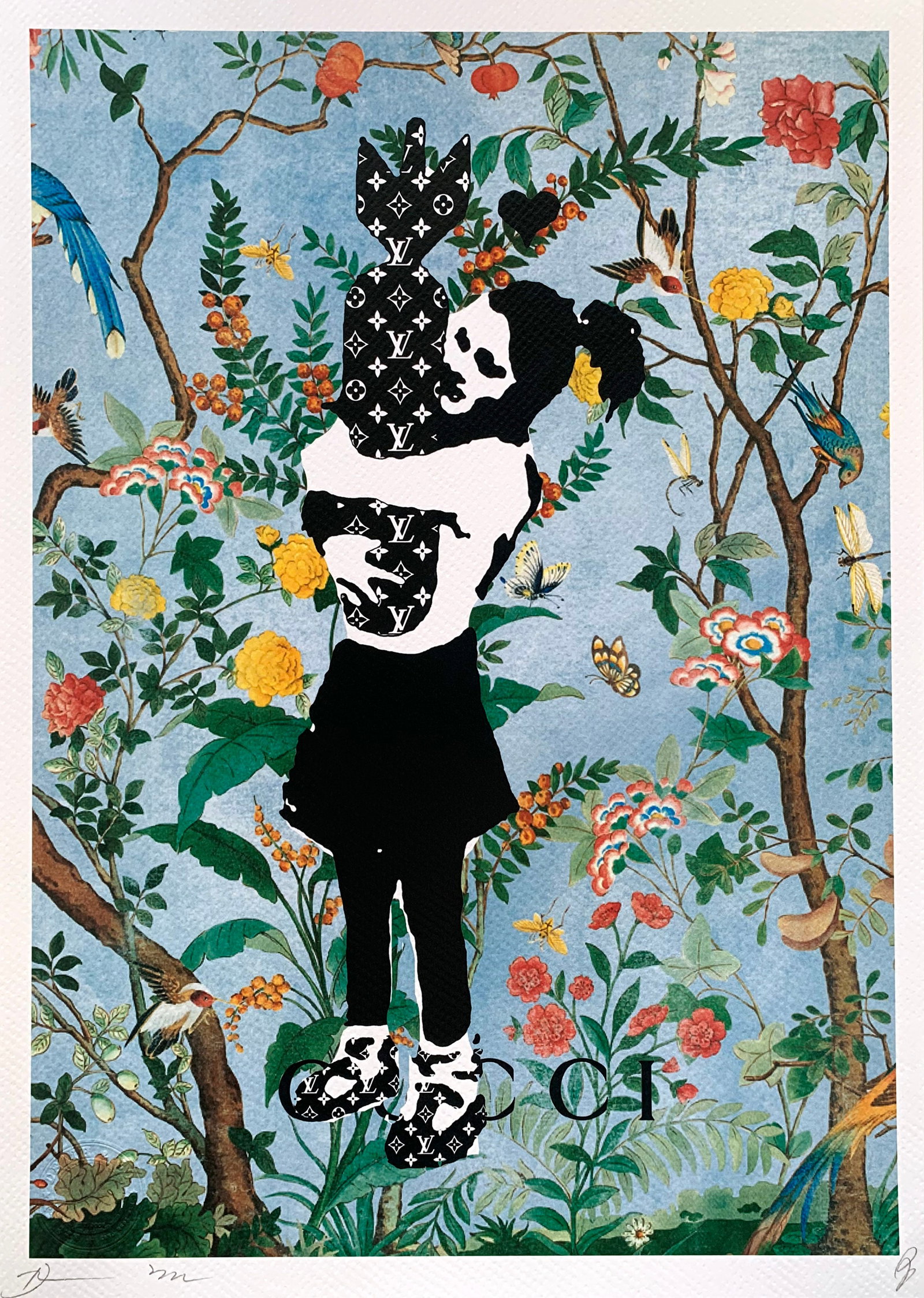 Death NYC "GUCCI Banksy": Title:Death NYC "GUCCI Banksy"Date/Period:21st CenturyMaterials:Giclee on Fine art 300 gsm paperSize:17 3/4 x 12 1/2 inchesDescription:Artist: Death NYC, limited edition giclee on paper, out of