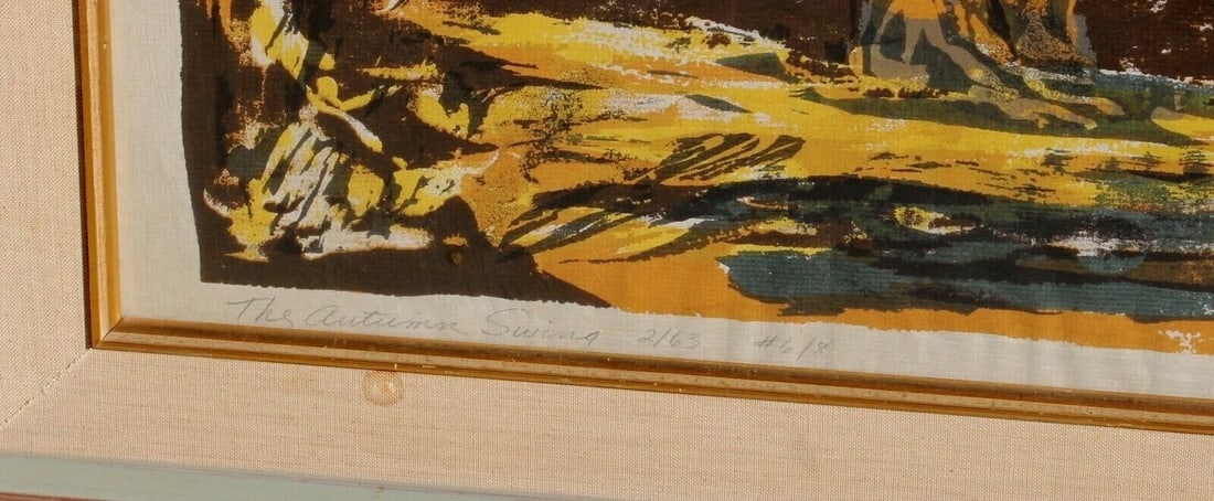 R. Crandall Mid Century Modernist Figures Lithograph The Autumn Swing #6/8 - 5