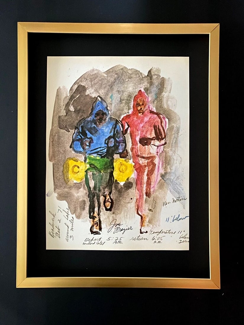 LEROY NEIMAN + FRAZIER & NORTON + CIRCA 1970'S + SIGNED PRINT FRAMED: Title: LEROY NEIMAN + FRAZIER & NORTON + CIRCA 1970'S + SIGNED PRINT FRAMED Description:We have for Sale this LEROY NEIMAN AWESOME 1970'S PRINT AFTER THE SKETCH OF " FRAZIER & NORTON TRAINING " SIGNED