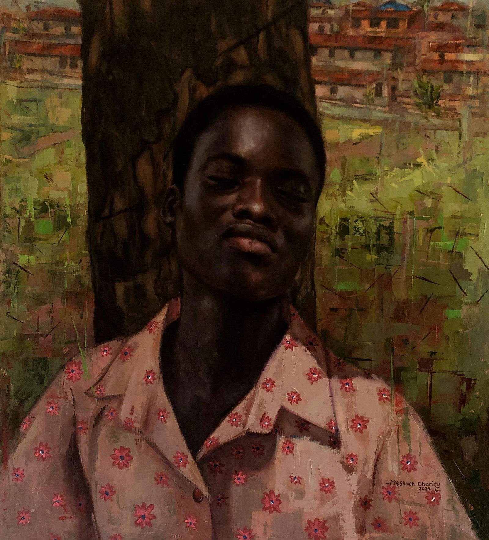 Meshach Charity, Bunmi - 21st Century, Contemporary, Figurative Portrait, School Uniform, Nature, - 8