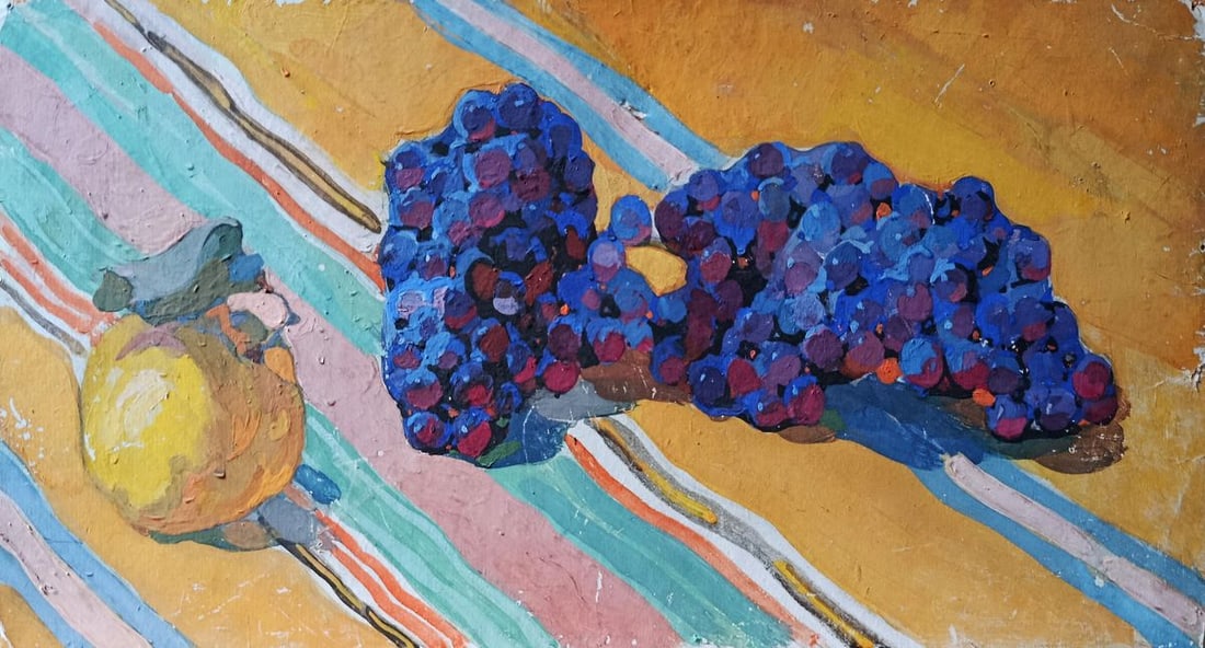 Oil painting Apple with grapes Unknown artist: Title: Oil painting Apple with grapes Unknown artist Description: No.Verne 420 *** ABOUT THIS PAINTING *** * TITLE: "Apple with grapes" * ARTISTS: Unknown artist * SIZE: -x- cm/'-x- inches' * MEDIUM: