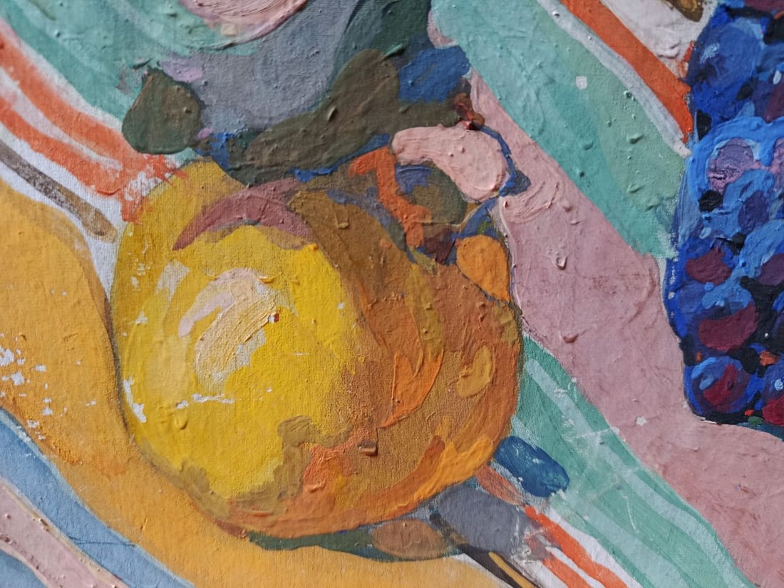 Oil painting Apple with grapes Unknown artist - 2