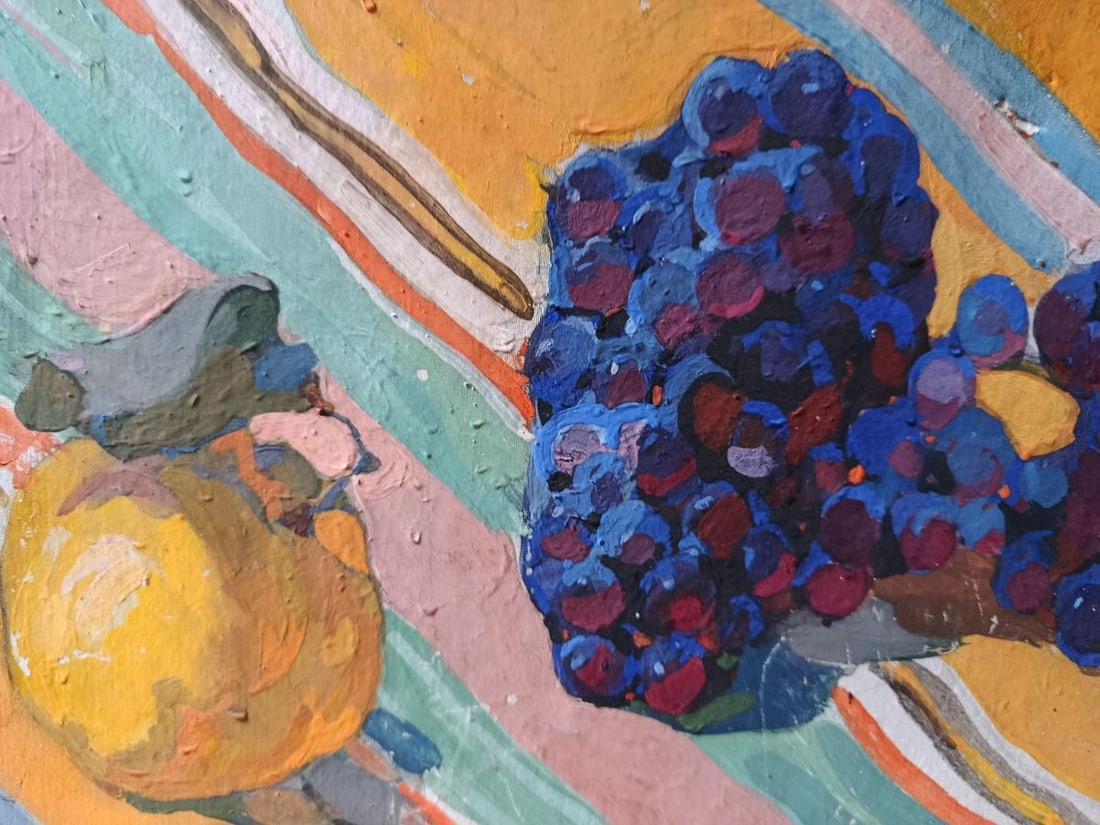 Oil painting Apple with grapes Unknown artist - 4