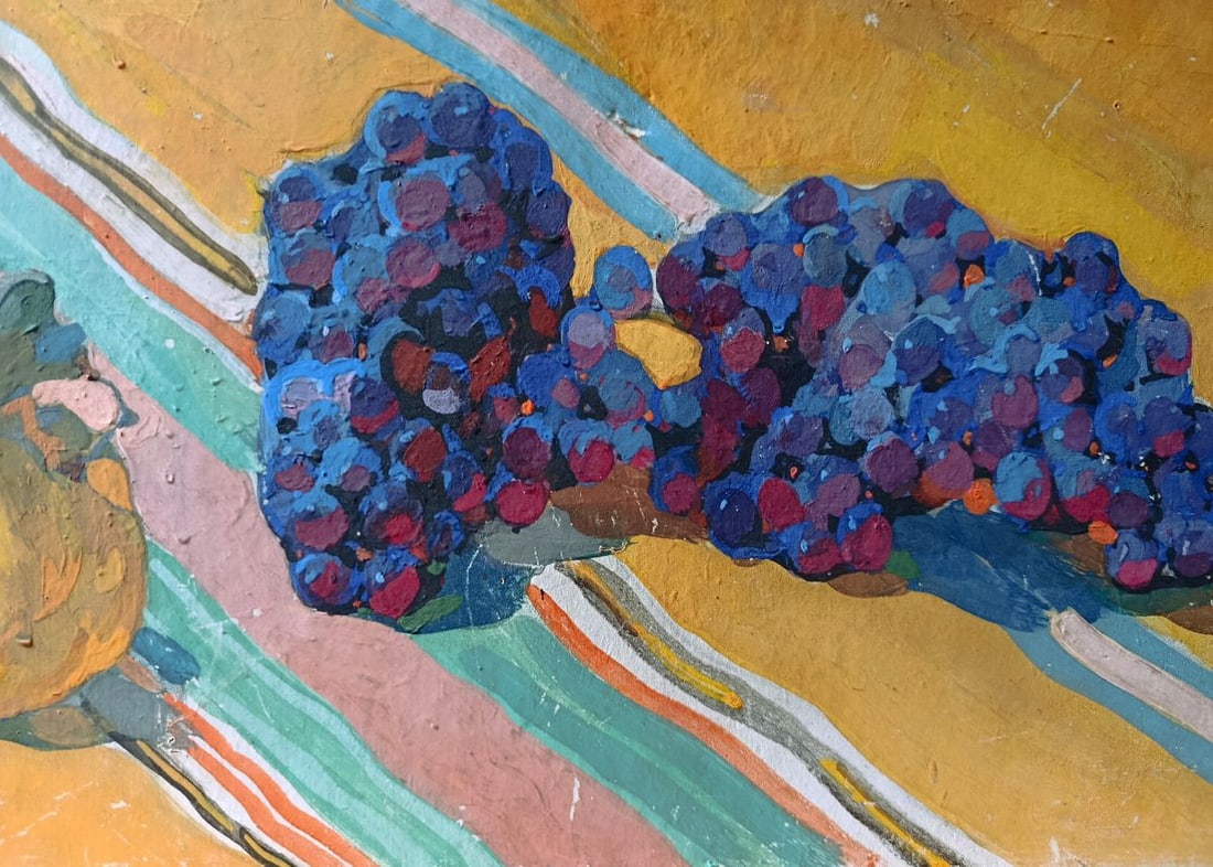 Oil painting Apple with grapes Unknown artist - 6