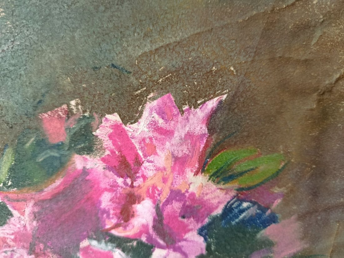 Pastel painting Pink flowers in a pot Mikhailo Baroyants - 5