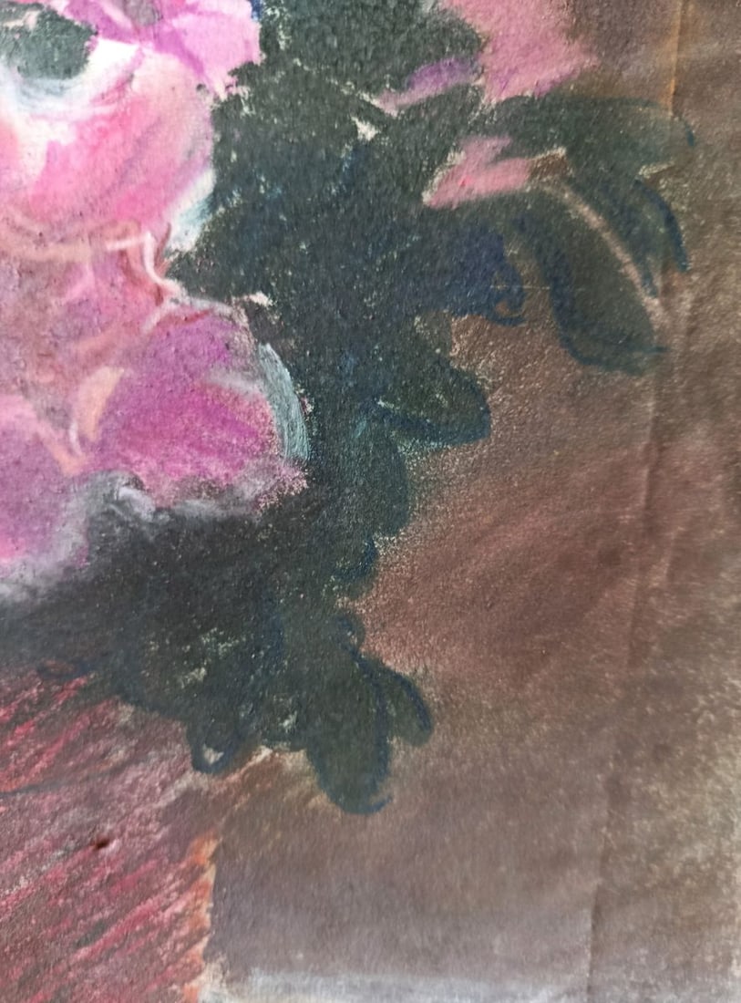 Pastel painting Pink flowers in a pot Mikhailo Baroyants - 7