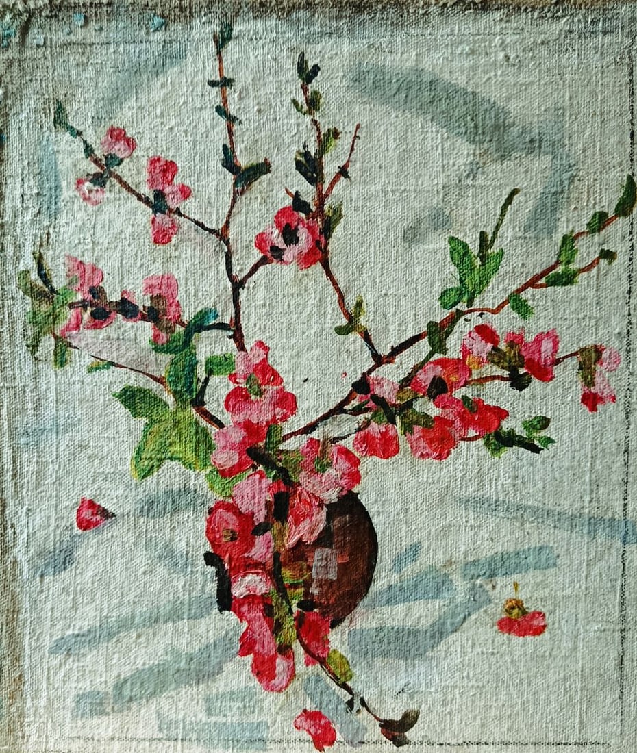 Oil painting Flowering branches in a pot Unknown artist (1 of 11)