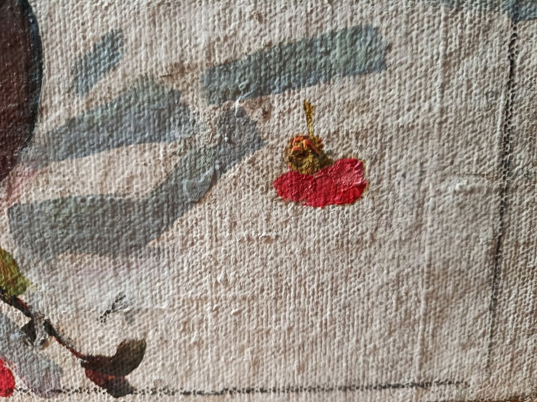 Oil painting Flowering branches in a pot Unknown artist - 7