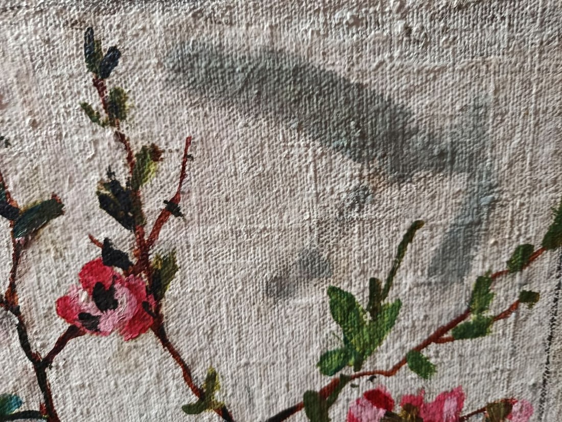 Oil painting Flowering branches in a pot Unknown artist - 9