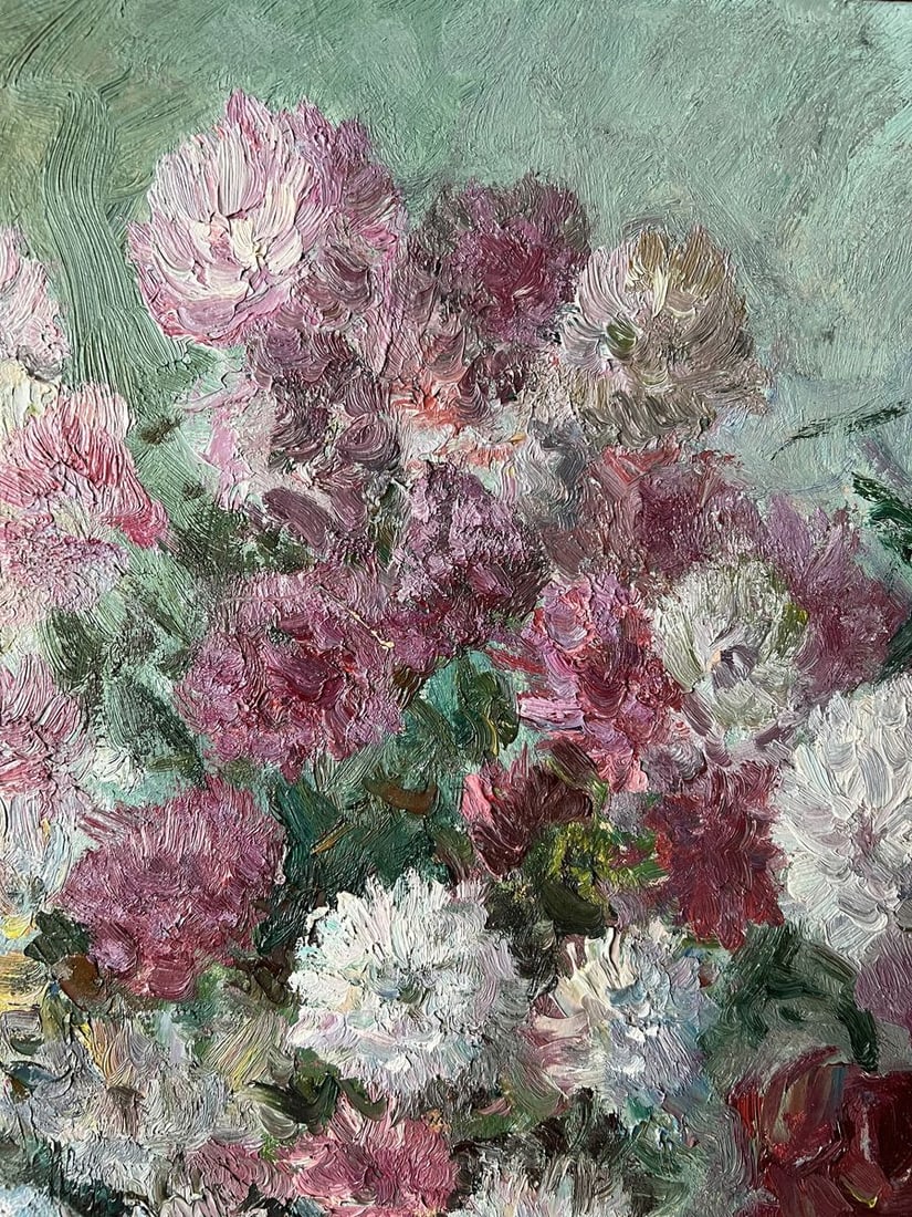 Oil painting Still life with chrysanthemums V. Mishurovsky - 5