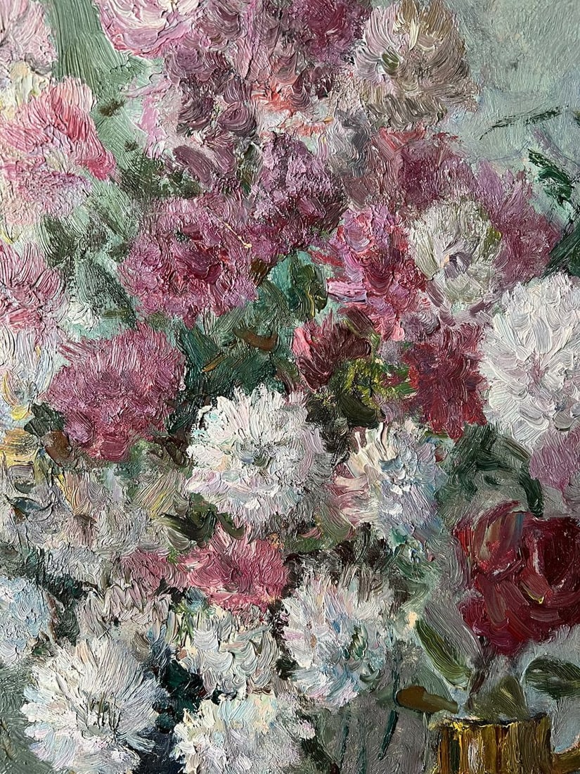 Oil painting Still life with chrysanthemums V. Mishurovsky - 6