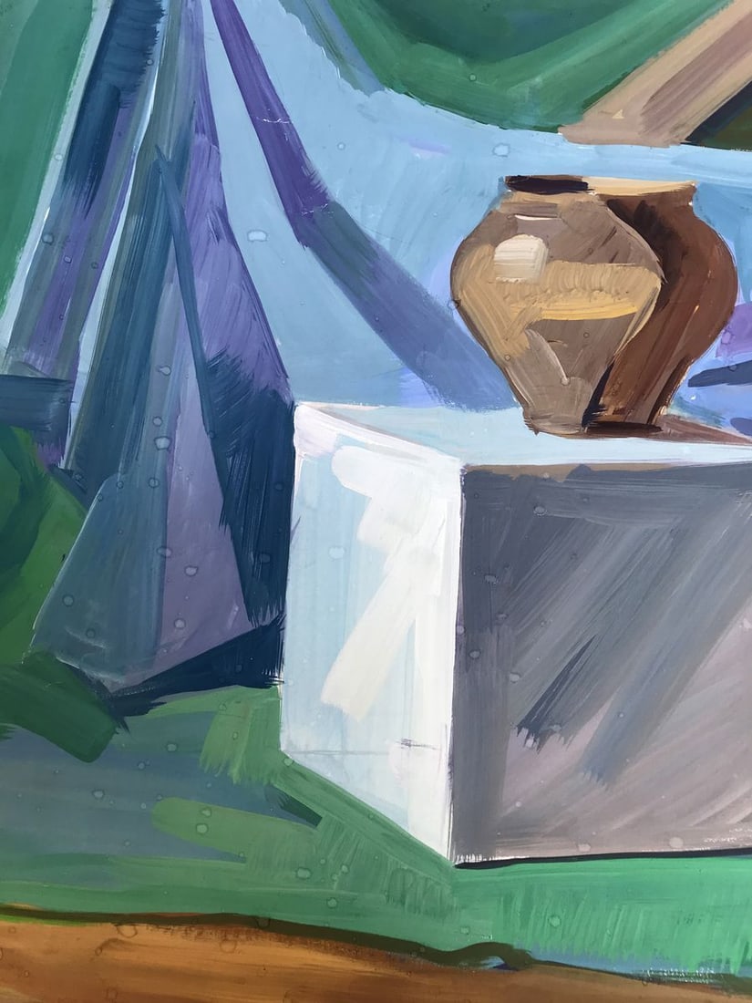 Gouache painting Kettle on the table Unknown artist - 4