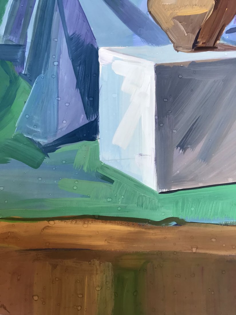 Gouache painting Kettle on the table Unknown artist - 5