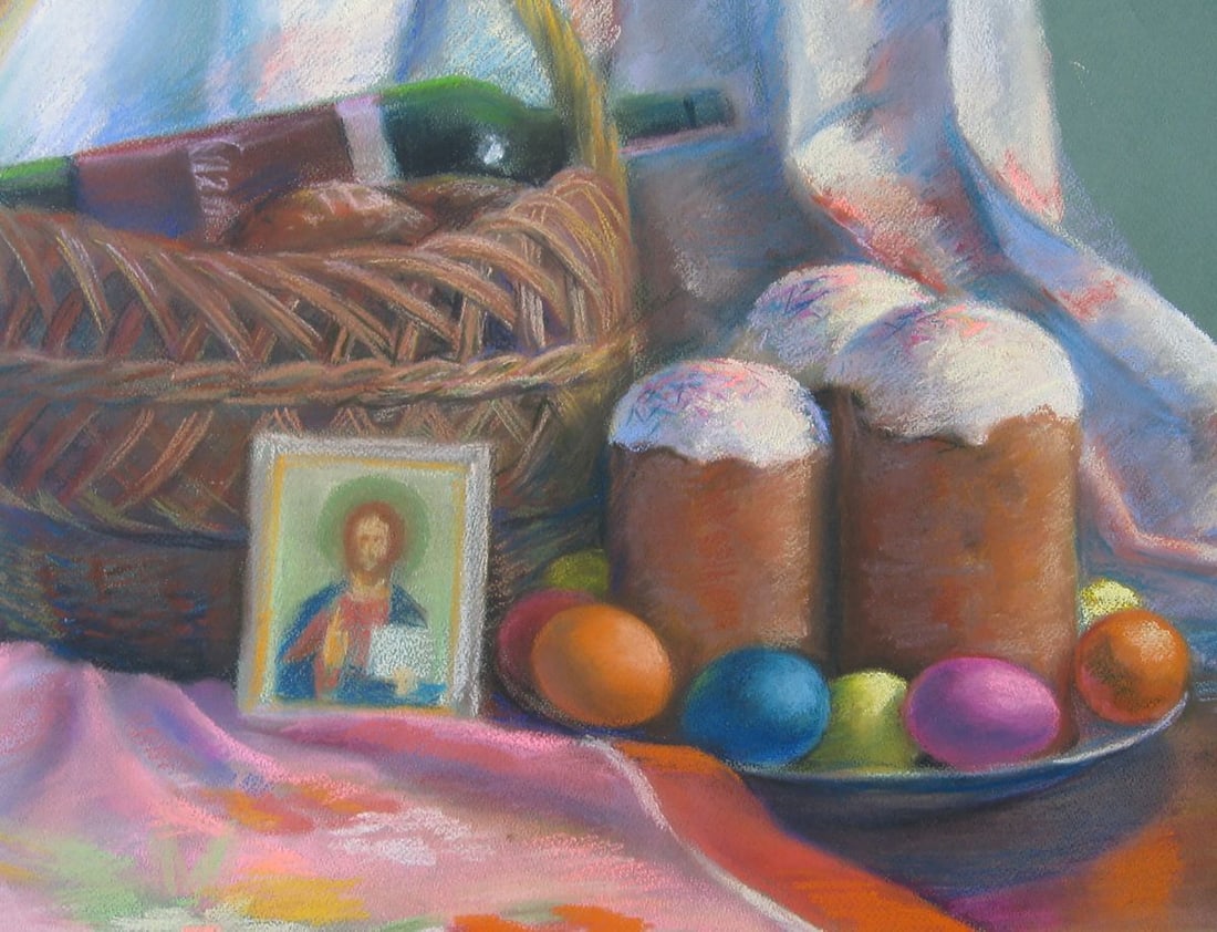 Pastel painting On Easter Serdyuk Boris Petrovich - 4