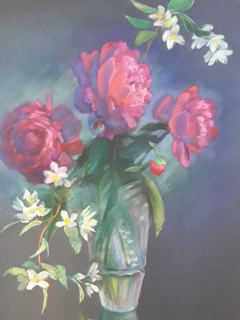Pastel painting Peonies and jasmine Serdyuk Boris Petrovich - 5