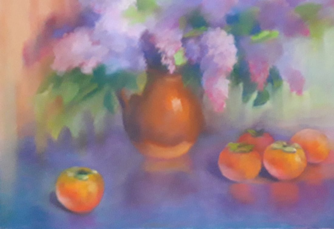 Pastel painting Persimmon and lilac Serdyuk Boris Petrovich - 4