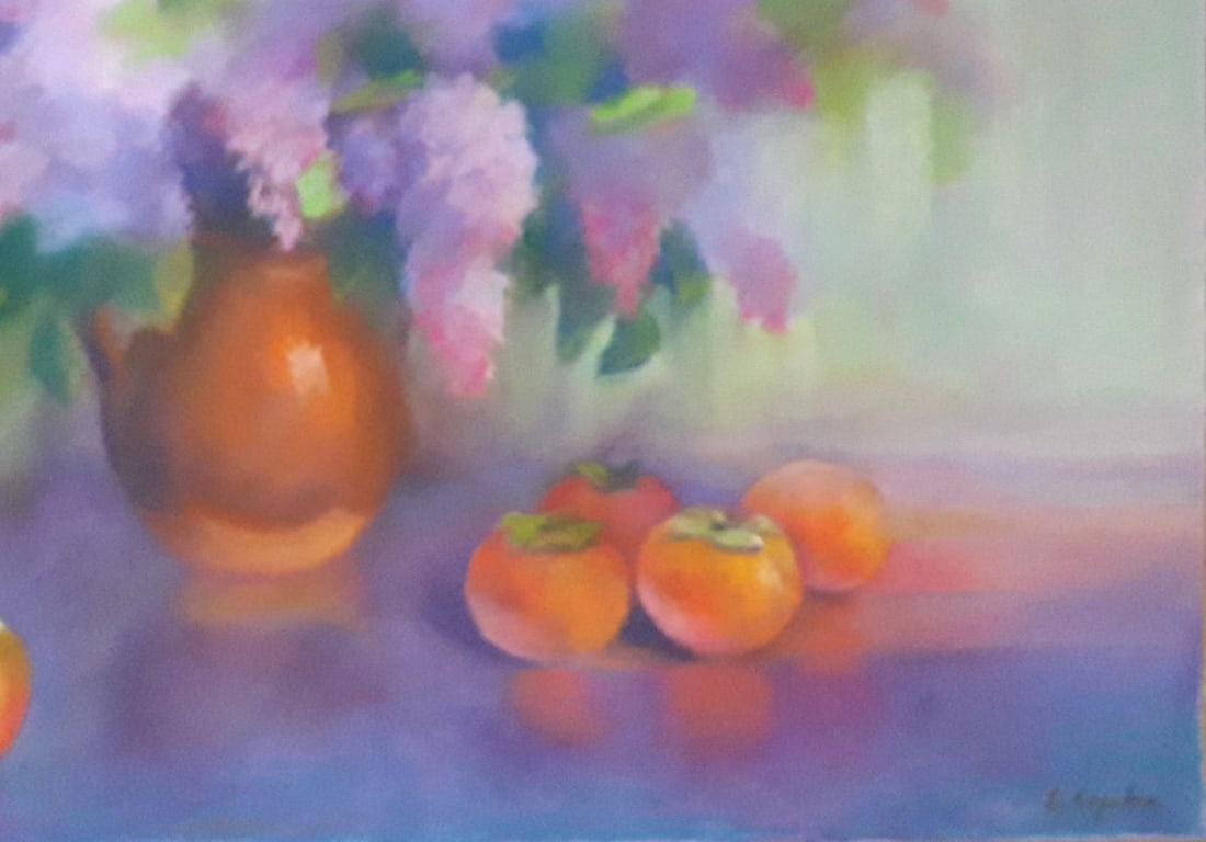 Pastel painting Persimmon and lilac Serdyuk Boris Petrovich - 6