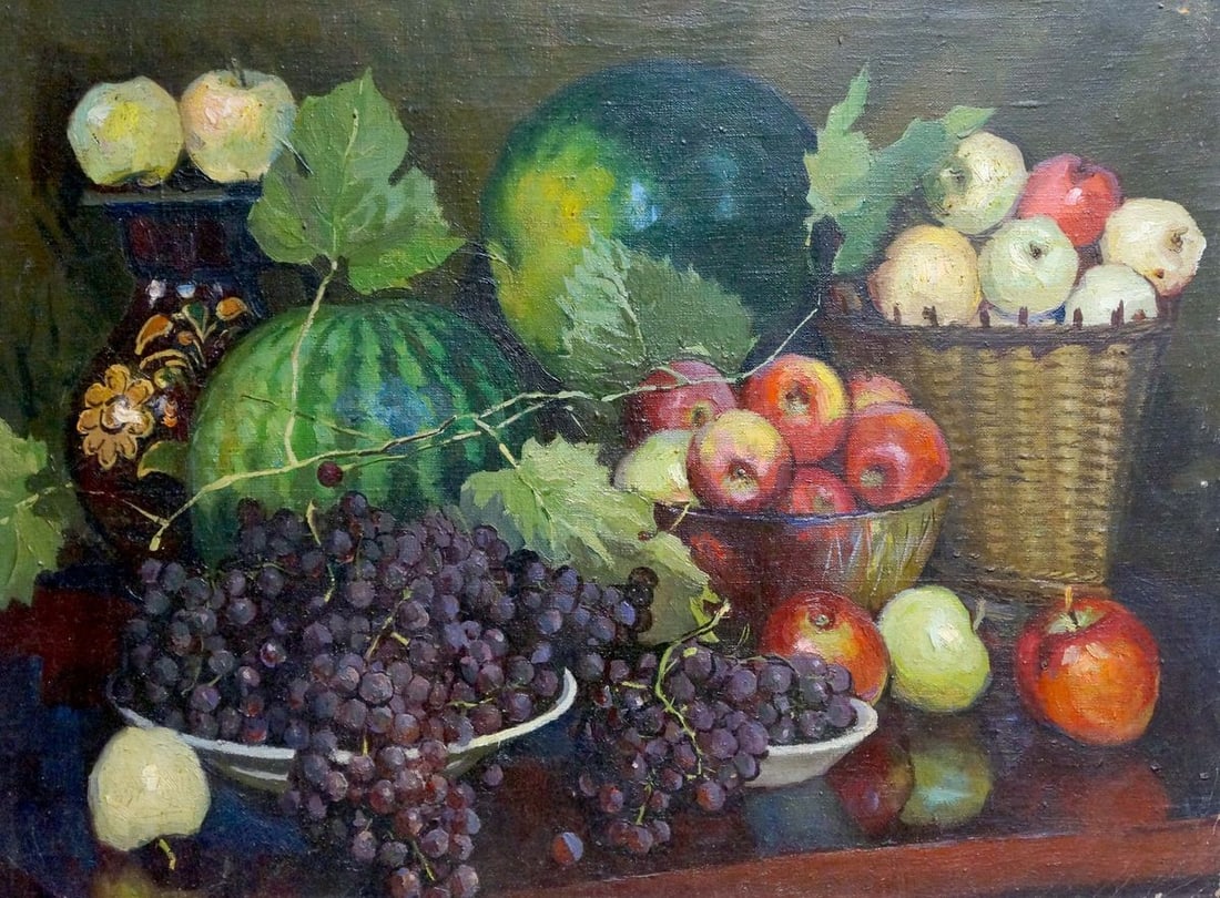 Oil painting Fruit in baskets (1 of 8)